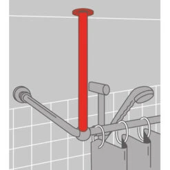 Sealskin Plafondsteun Seallux Voor Douchegordijnstang Wit 60 Cm -InterieurKunst Verkoopwinkel 123 14851