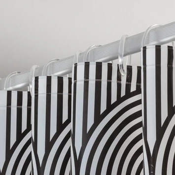 Sealskin Douchegordijn Brave 180x200cm Zwart/wit 3 Sealskin Douchegordijn Brave 180x200cm Zwart/wit - Afbeelding 3