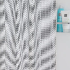 Sealskin Douchegordijn Wave Polyester 180x200 Cm Zwart -InterieurKunst Verkoopwinkel 123 15025