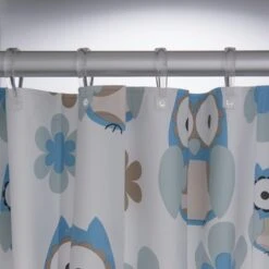 Sealskin Douchegordijn Owl Blauw 180x200 Cm -InterieurKunst Verkoopwinkel 123 15036