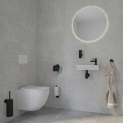 Marho Toiletrolhouder Luxor Met Klep Zwart -InterieurKunst Verkoopwinkel 123 15309