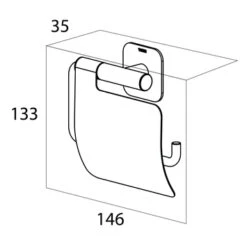 Tiger Toiletrolhouder Colar Met Klep Chroom -InterieurKunst Verkoopwinkel 123 15319
