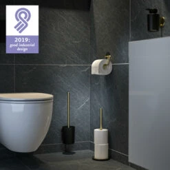 Tiger Tune Toiletrolhouder Messing/zwart -InterieurKunst Verkoopwinkel 123 15343