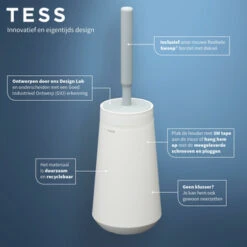 Tiger Toiletborstelhouder TESS Met Swoop Borstel Flexibel Wit/ Lichtgrijs 18 Tiger Toiletborstelhouder TESS Met Swoop Borstel Flexibel Wit/ Lichtgrijs -InterieurKunst Verkoopwinkel 123 15555