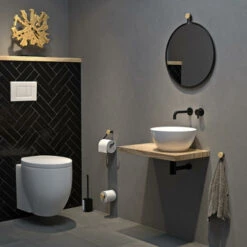 Tiger Toiletborstelhouder Sem Zwart 8 Tiger Toiletborstelhouder Sem Zwart -InterieurKunst Verkoopwinkel 123 15649