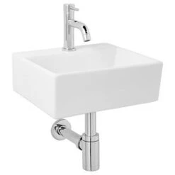 Atlantic Fonteinset Alex Vierkant Wit Keramiek 33.5x29.5x11.5 Cm