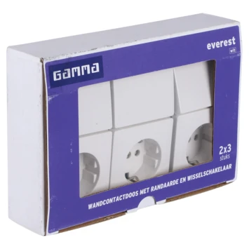 GAMMA Everest Voordeelpack 3x Stopcontact En 3x Schakelaar Wit 4 GAMMA Everest Voordeelpack 3x Stopcontact En 3x Schakelaar Wit - Afbeelding 4