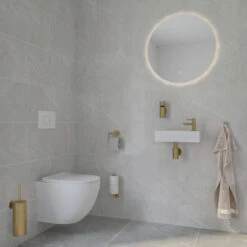 Marho Toiletrolhouder Luxor Met Klep Geborsteld Messing -InterieurKunst Verkoopwinkel 123 15854