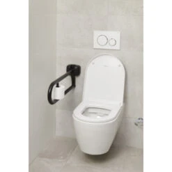 Secucare Wc-rolhouder Tbv Wc-beugel Premium Opklapbaar Zwart -InterieurKunst Verkoopwinkel 123 15874