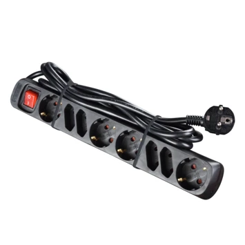 Handson Stekkerdoos 8-voudig RA Zwart 2,5 Meter 2 Handson Stekkerdoos 8-voudig RA Zwart 2,5 Meter - Afbeelding 2