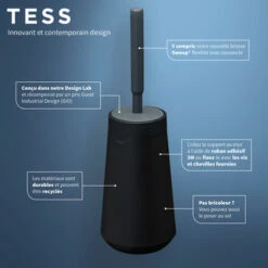 Tiger Toiletborstelhouder TESS Met Swoop Borstel Flexibel Zwart/antraciet -InterieurKunst Verkoopwinkel 123 15957