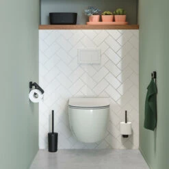 Tiger Toiletrolhouder Carv Met Klep Zwart -InterieurKunst Verkoopwinkel 123 15962