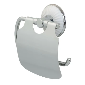 Tiger Toiletrolhouder Ivy Chroom/wit Met Klep 2 Tiger Toiletrolhouder Ivy Chroom/wit Met Klep - Afbeelding 2