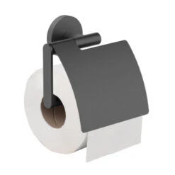 Marho Toiletrolhouder Luxor Met Klep Gun Metal -InterieurKunst Verkoopwinkel 123 16052