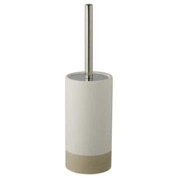 Atlantic Toiletborstelhouder Keramiek Geribbeld Beige/Wit 1 Atlantic Toiletborstelhouder Keramiek Geribbeld Beige/Wit