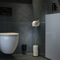 Tiger Tune Toiletborstelhouder Geborsteld Messing/mat Zwart 21 Tiger Tune Toiletborstelhouder Geborsteld Messing/mat Zwart -InterieurKunst Verkoopwinkel 123 16121