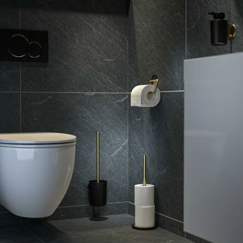 Tiger Tune Toiletborstelhouder Geborsteld Messing/mat Zwart 8 Tiger Tune Toiletborstelhouder Geborsteld Messing/mat Zwart - Afbeelding 8