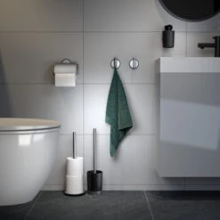 Tiger Tune Toiletrolhouder Met Klep Geborsteld RVS/mat Zwart -InterieurKunst Verkoopwinkel 123 16160