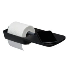Tiger Toiletrolhouder TESS Met Planchet Zwart/antraciet