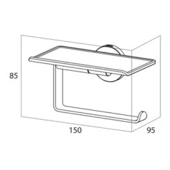 Tiger Toiletrolhouder Noon Met Planchet Zwart -InterieurKunst Verkoopwinkel 123 16230