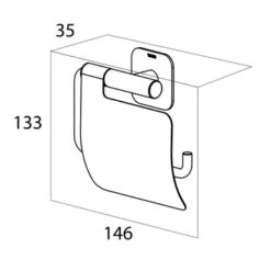 Tiger Toiletrolhouder Colar Met Klep Zwart -InterieurKunst Verkoopwinkel 123 16332
