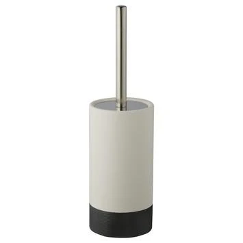 Atlantic Toiletborstelhouder Keramiek Geribbeld Antraciet/Wit 1 Atlantic Toiletborstelhouder Keramiek Geribbeld Antraciet/Wit
