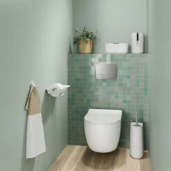 Tiger Toiletborstelhouder TESS Met Opbergfunctie Vrijstaand En Swoop Borstel Flexibel Wit/lichtgrijs -InterieurKunst Verkoopwinkel 123 16618