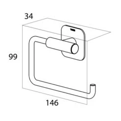 Tiger Toiletrolhouder Colar Zonder Klep Zwart -InterieurKunst Verkoopwinkel 123 16697