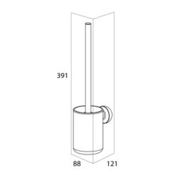 Tiger Cooper Toiletborstel Met Houder RVS Geborsteld / Zwart -InterieurKunst Verkoopwinkel 123 16863