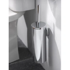 Haceka Toiletborstelhouder Kosmos Tec Hangend Chroom Buitenpot Met Binnenpot -InterieurKunst Verkoopwinkel 123 16889