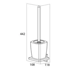 Tiger Toiletborstelhouder Zenna Hangend Chroom/Wengé -InterieurKunst Verkoopwinkel 123 17065