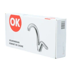 OK Keukenkraan Met Hoog Gebogen Uitloop En Hendel Chroom -InterieurKunst Verkoopwinkel 123 17688