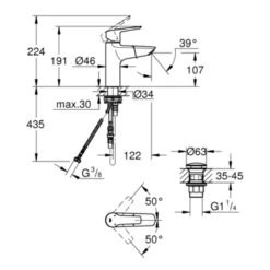 Grohe Wastafelkraan Start M-size Uittrekbaar QuickFix Chroom -InterieurKunst Verkoopwinkel 123 17715