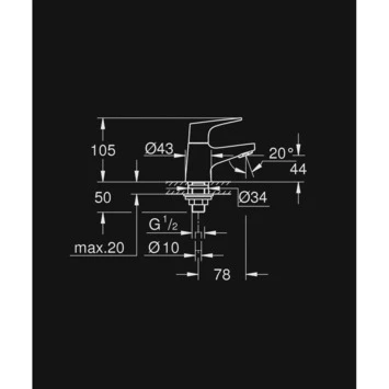 GROHE Fonteinkraan Start Flow XS-size Met Hendel Chroom 2 GROHE Fonteinkraan Start Flow XS-size Met Hendel Chroom - Afbeelding 2