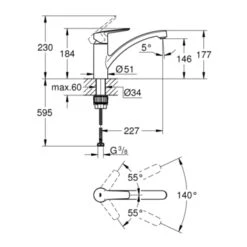 Grohe Quickfix Keukenkraan Start Lage Uitloop Chroom -InterieurKunst Verkoopwinkel 123 17922