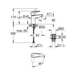 Grohe Wastafelkraan Start Edge S-size QuickFix Chroom -InterieurKunst Verkoopwinkel 123 17996