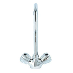 Handson Keukenkraan Thomas 2-knops Chroom Met Uitloop 235mm -InterieurKunst Verkoopwinkel 123 18118