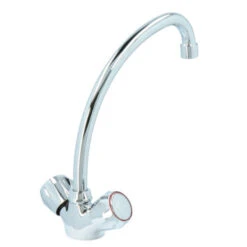 Handson Keukenkraan Thomas 2-knops Chroom Met Uitloop 235mm -InterieurKunst Verkoopwinkel 123 18119