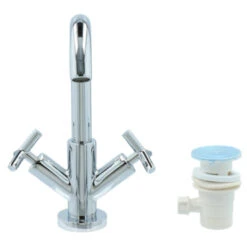 Absolut Wastafelkraan Post 2-knops Chroom -InterieurKunst Verkoopwinkel 123 18302