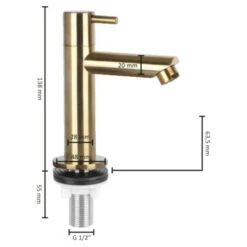 Differnz Fonteinkraan Recht Mat Goud -InterieurKunst Verkoopwinkel 123 18337