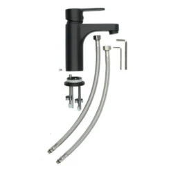 Atlantic Wastafelkraan Parker Met Hendel Zwart -InterieurKunst Verkoopwinkel 123 18389