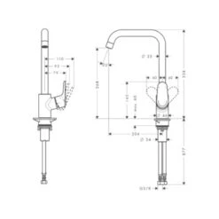 Hansgrohe Keukenkraan Ecos L Met Hendel Chroom -InterieurKunst Verkoopwinkel 123 18411