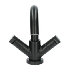 Aqualino Wastafelkraan Fortore 2-knops Met Waste Zwart -InterieurKunst Verkoopwinkel 123 18463