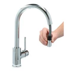 Atlantic Keukenkraan Jeremy Met Hendel En Uittrekbare Sproeikop Chroom -InterieurKunst Verkoopwinkel 123 18539