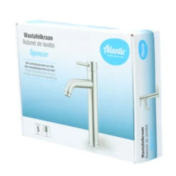 Atlantic Wastafelkraan Spencer Met Hendel RVS -InterieurKunst Verkoopwinkel 123 18606