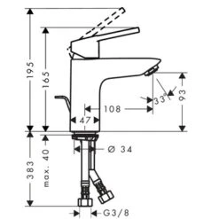 Hansgrohe Wastafelkraan Logis Loop 100 Met Hendel En Waste Chroom -InterieurKunst Verkoopwinkel 123 18703