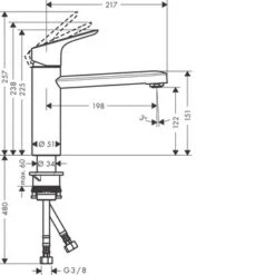 Hansgrohe Keukenkraan Focus M43 Met Hendel Chroom 120 -InterieurKunst Verkoopwinkel 123 18708