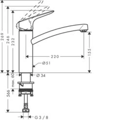 Hansgrohe Keukenkraan MySport M Met Hendel Chroom -InterieurKunst Verkoopwinkel 123 18722
