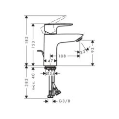 Hansgrohe Mysports L Wastafalkraan Eengreeps Met Waste Coolstart -InterieurKunst Verkoopwinkel 123 18737