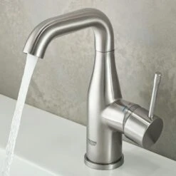 GROHE Wastafelkraan Essence M-size Met Hendel En Waste Supersteel -InterieurKunst Verkoopwinkel 123 18740
